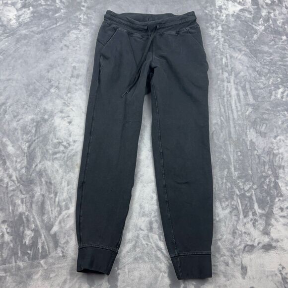 Lululemon Pants Womens Sz 8 Black Ready To Fleece Jogger Drawstring Faded - Picture 1 of 11